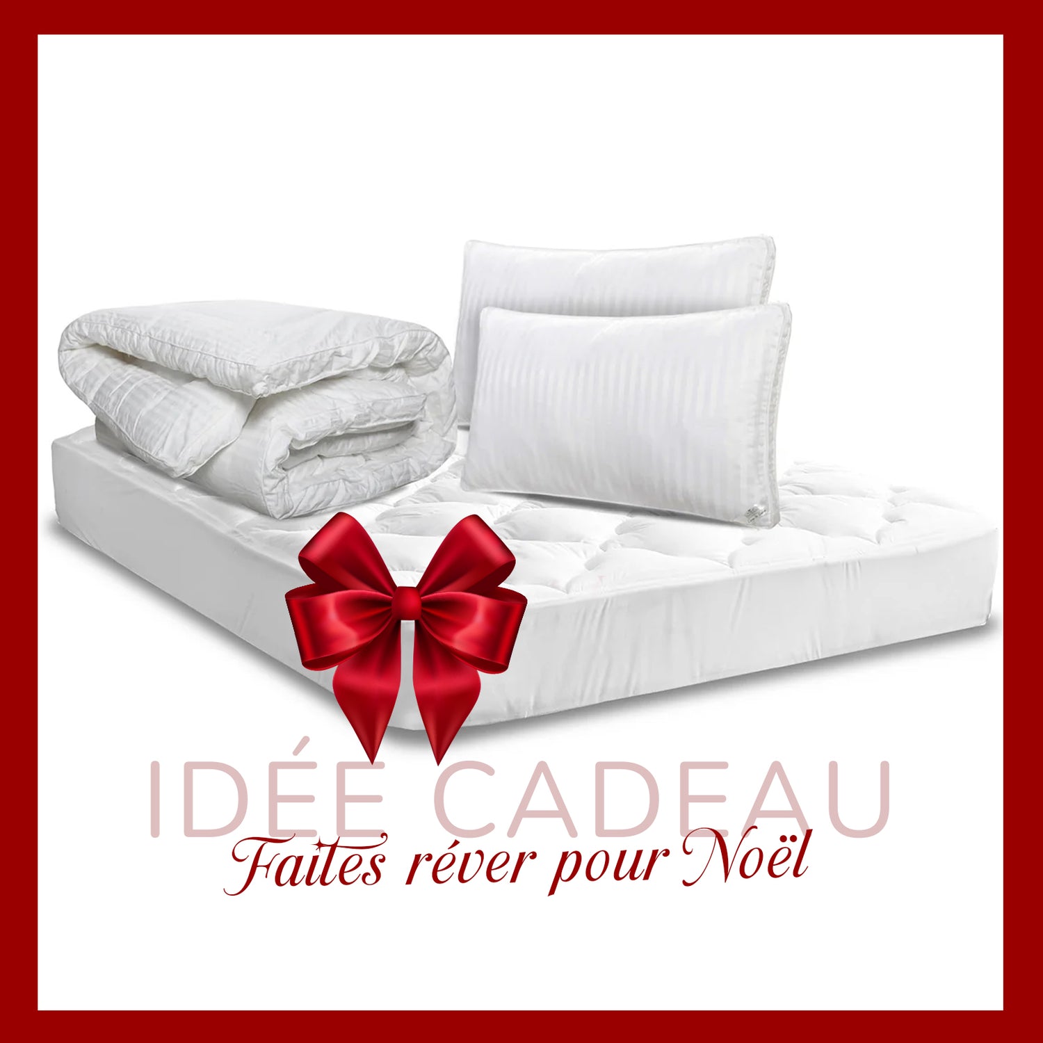 Pack Promo Luxe : Surmatelas + Couette &amp; Oreillers