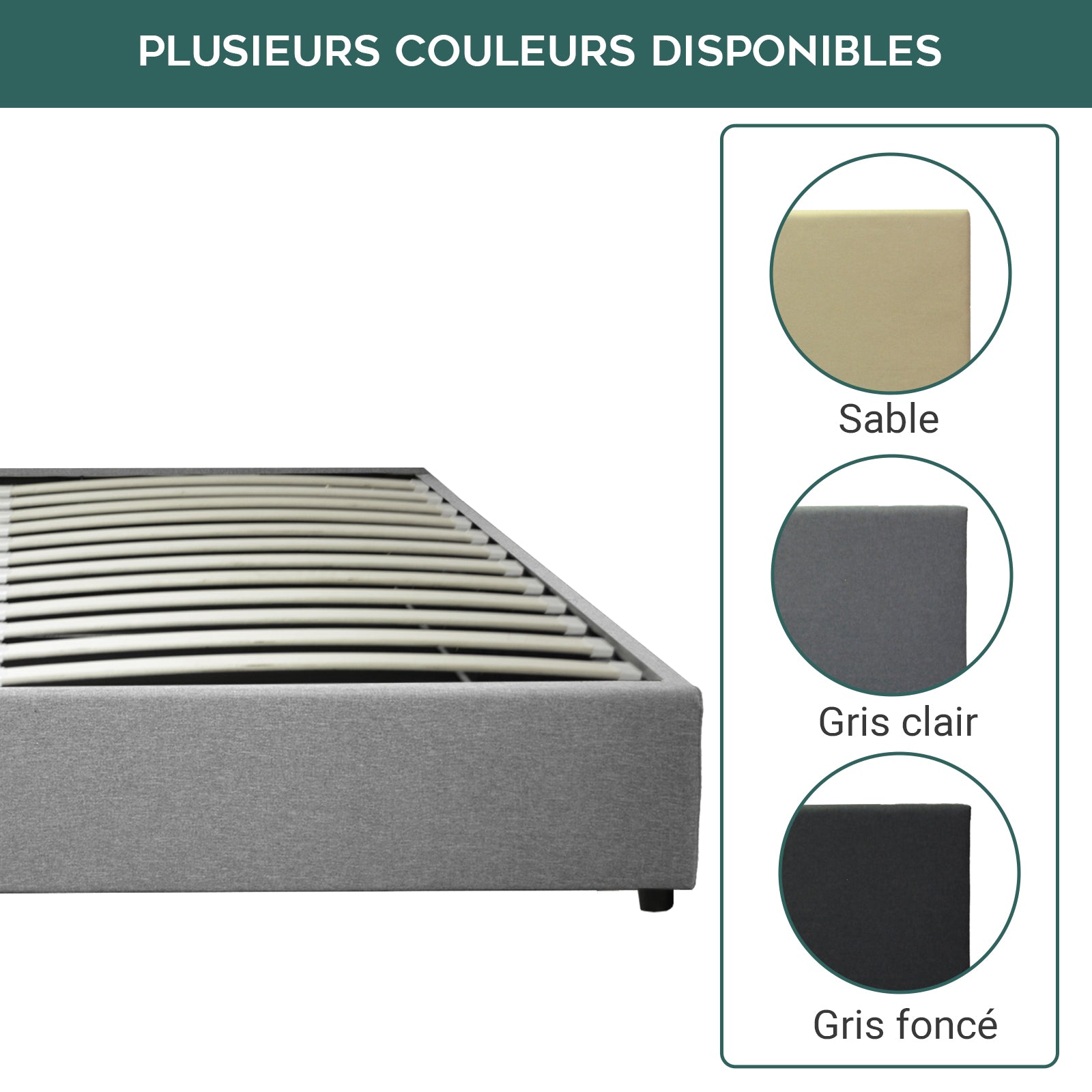 Lit coffre Lounge novateur tissu gris clair : À ouverture horizontale, faire son lit devient facile !