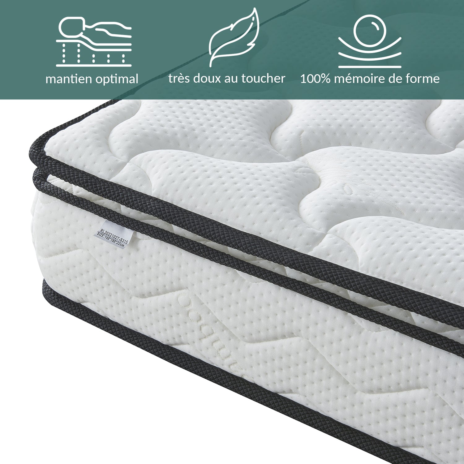 Matelas César : mémoire de forme et surmatelas