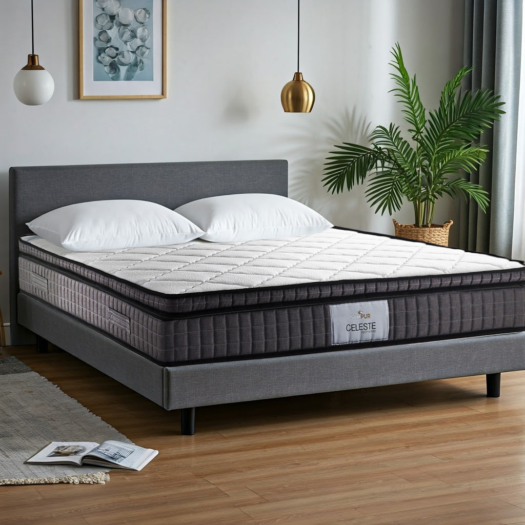 Matelas Céleste : Mémoire de forme et Ressorts ensachés