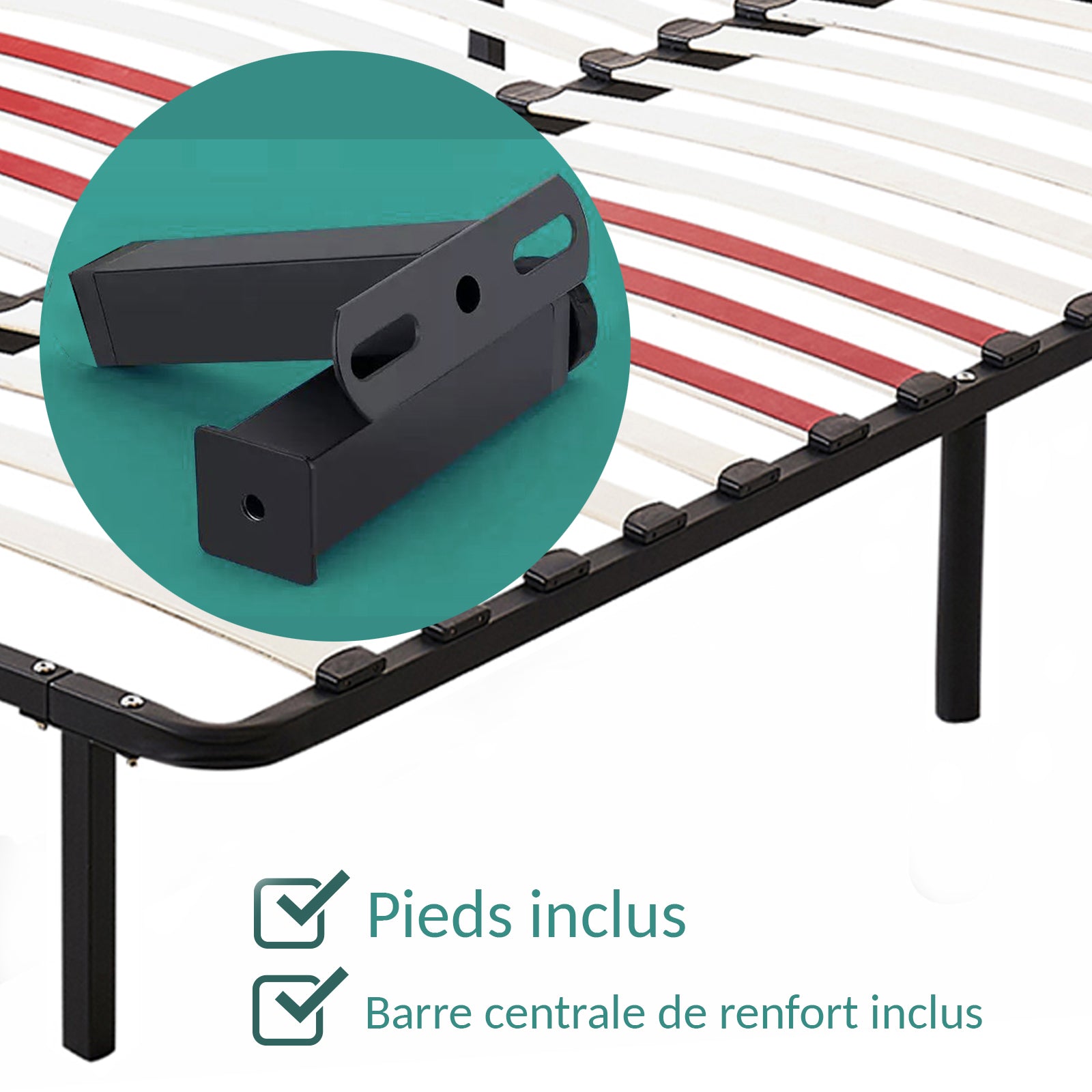 Sommier EcoFlex : Confort et pieds inclus