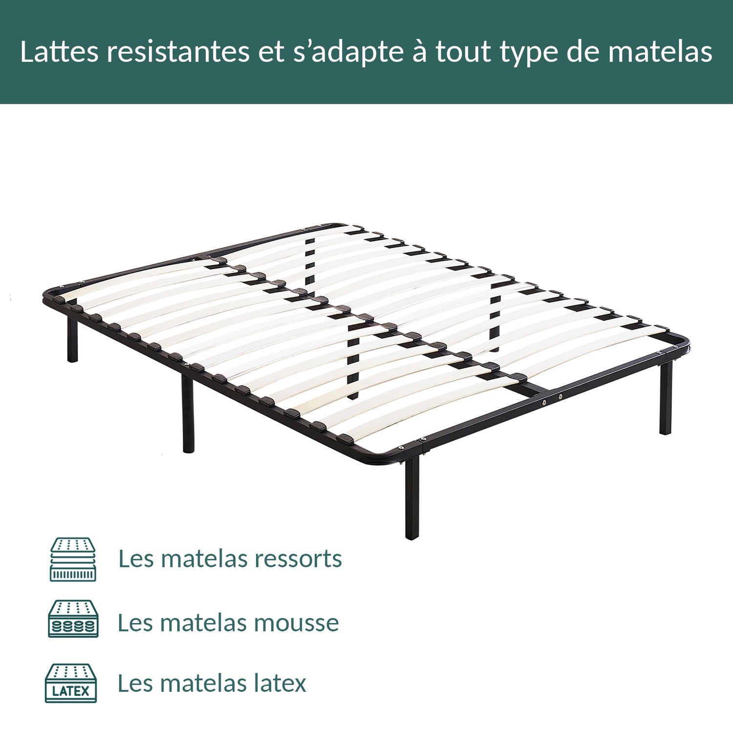 Sommier EcoFlex : Confort et pieds inclus