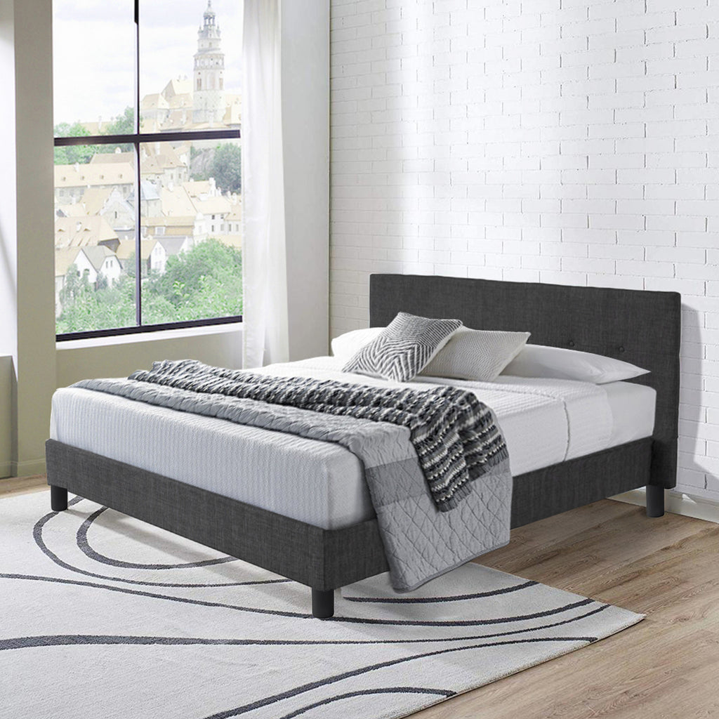 SAMPUR / IBED Sampur LTF09 140x190 cm - Letto in tessuto grigio